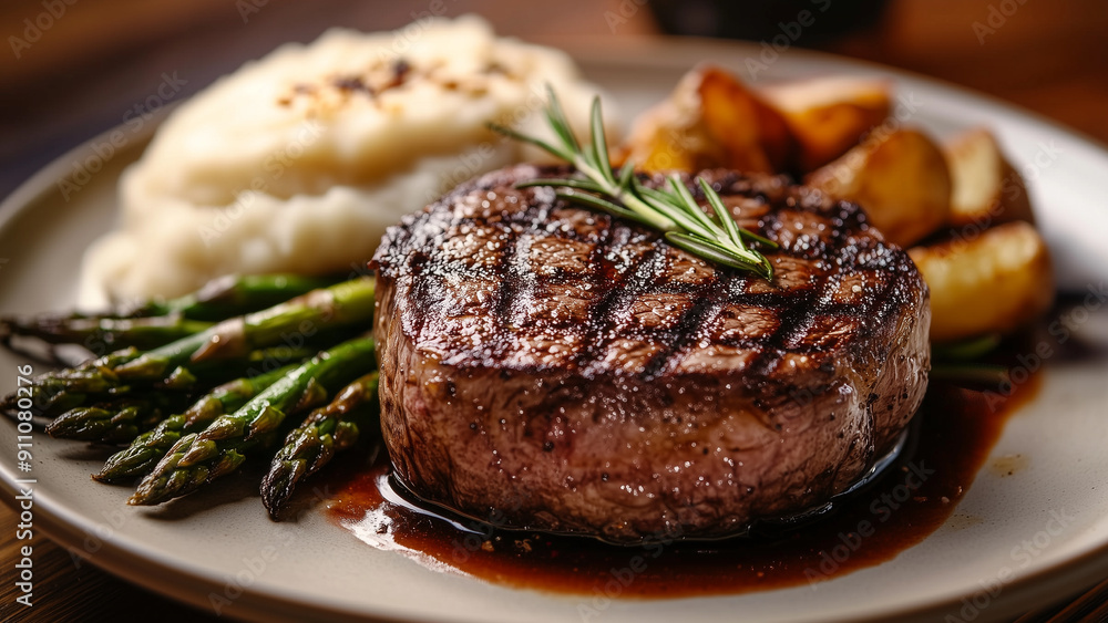 Sizzling Steak with Gourmet Sides Sizzling Steak with Gourmet Sides