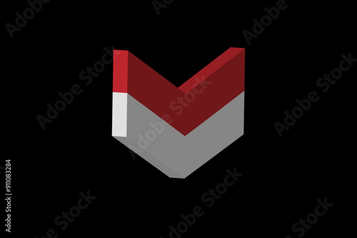 3D Logo of the Republic of Indonesia Flag Motif