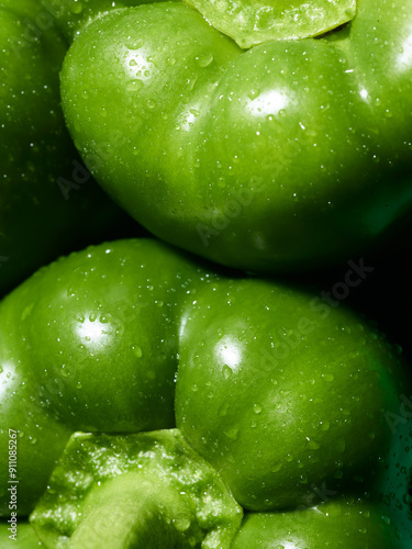Green paprika close up shot