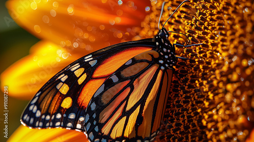 Close-up of a monarch butte...