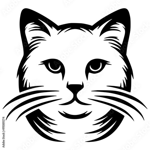 Cat head sketch silhouette