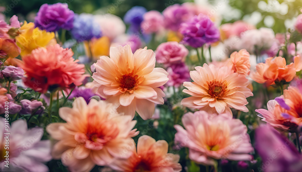 Dahlia Dreamscape: A Serene Garden of Colorful Blooms Dahlia Dreamscape: A Serene Garden of Colorful Blooms