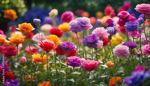 Dahlia Dreamscape: A Serene Garden of Colorful Blooms