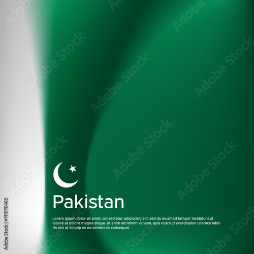 Pakistan flag background. Blurred pattern in the colors of the pakistani flag, business booklet. National banner, poster of pakistan. State patriotic cover, flyer. Vector, template design