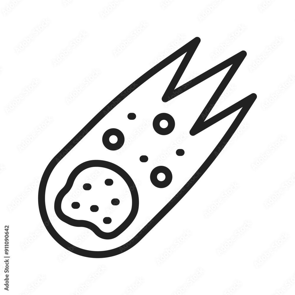 Comet icon vector image.Suitable for use on web apps, mobile apps and print media. Comet icon vector image.Suitable for use on web apps, mobile apps and print media.