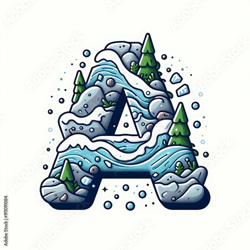 letter A with graffity style