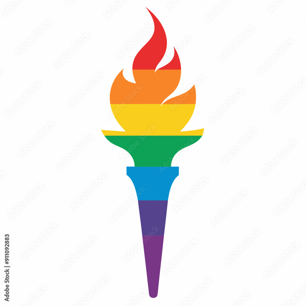 Rainbow ink wash Olympic Flag Torch vector illustration Rainbow ink wash Olympic Flag Torch vector illustration