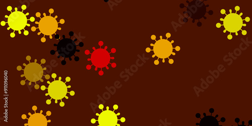 Light red, yellow vector template with flu signs.