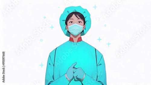 Health professional surgeon character animation