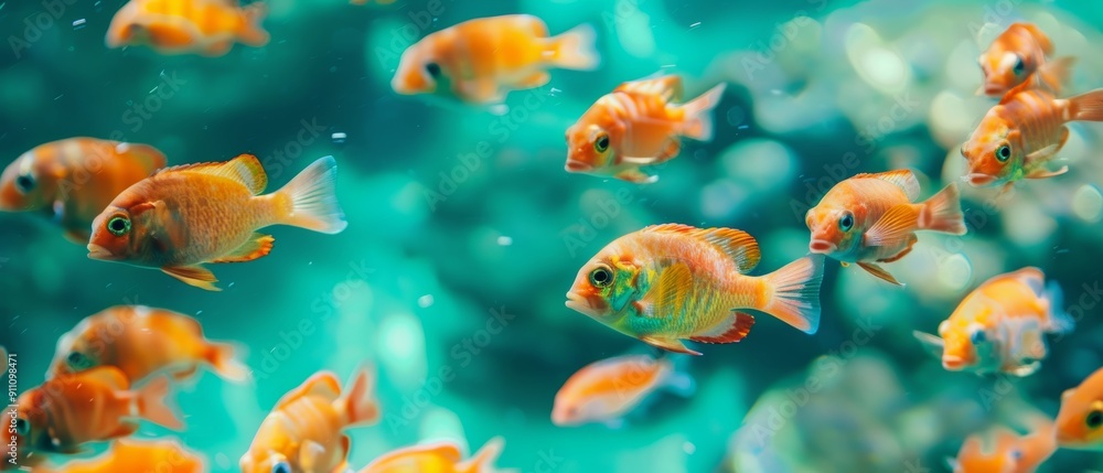 A Group of Royal gramma Fish Underwater A Group of Royal gramma Fish Underwater