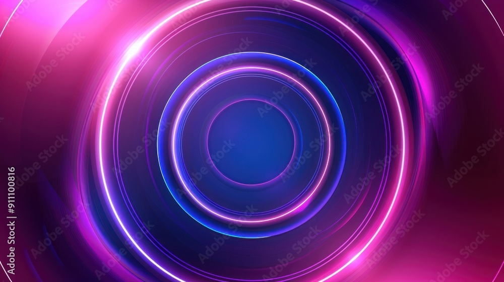 Naklejka premium Abstract Neon Circle Background