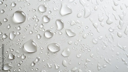 Wallpaper Mural Water droplets scattered on a light gray surface Torontodigital.ca