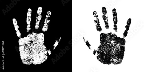 vector hand caps on a black background and transparent, premium vector hand fingerprint photo