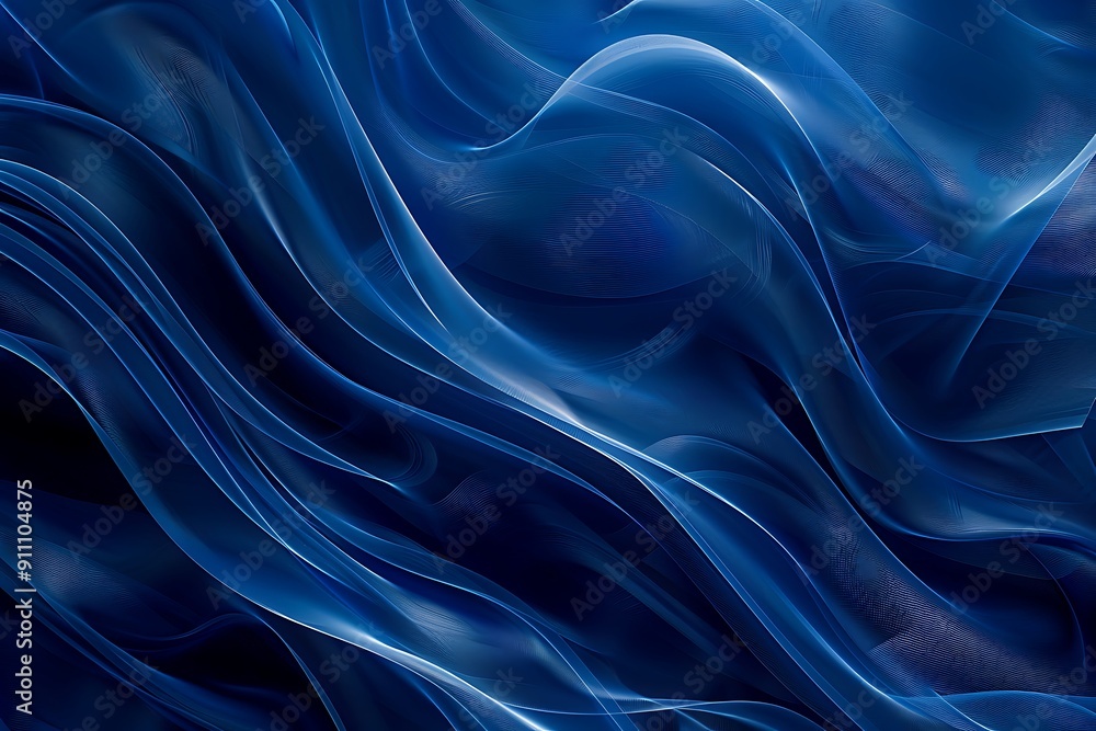 Abstract blue waves background with flowing lines and a dark blue background. Abstract blue waves background with flowing lines and a dark blue background.