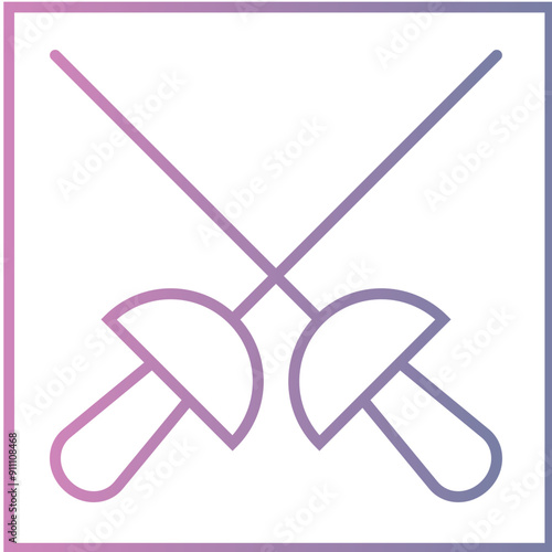 Fencing Sword Icon Design