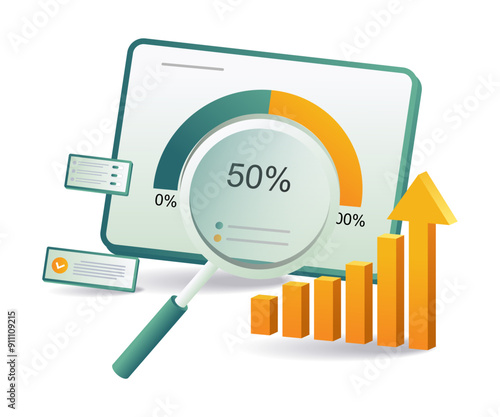 An individual utilizing a business analytics tool to analyze data on a computer screen