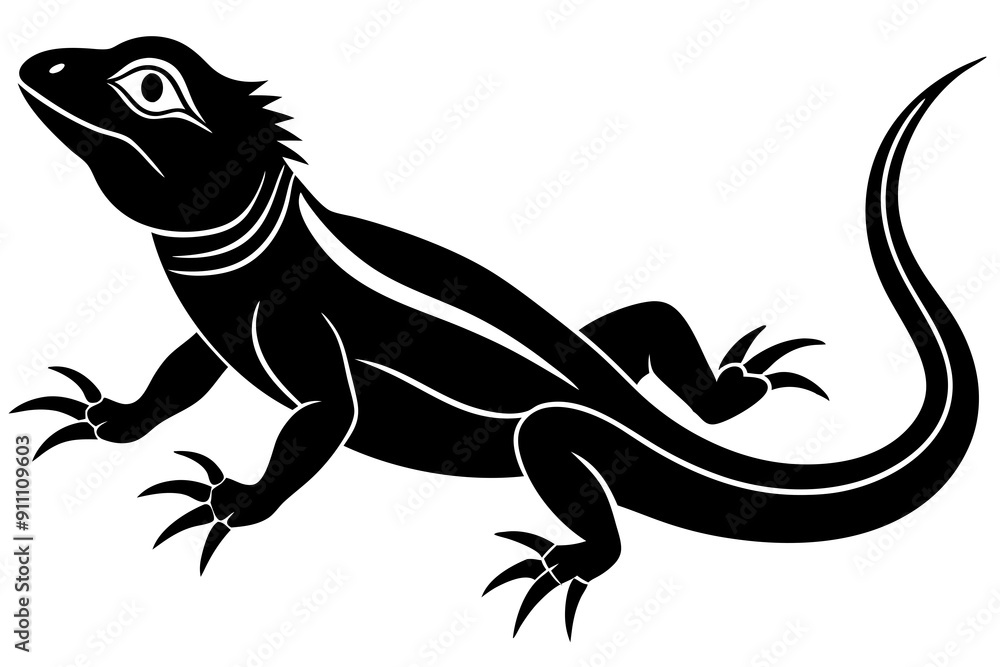Naklejka premium lizard icon, Lizard vector silhouette illustration 