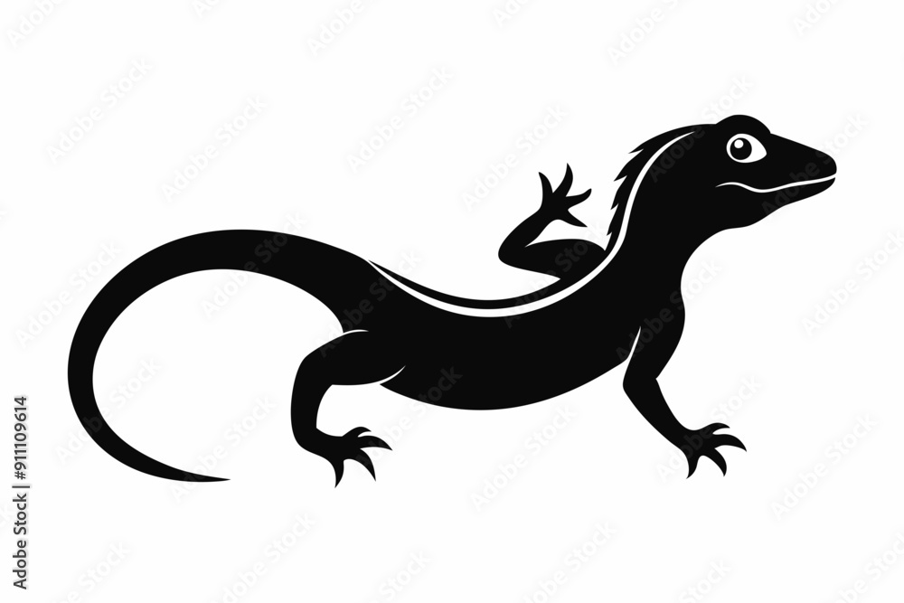 Naklejka premium lizard icon, Lizard vector silhouette illustration 