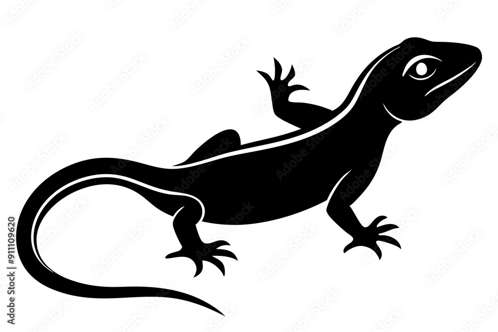 Naklejka premium lizard icon, Lizard vector silhouette illustration