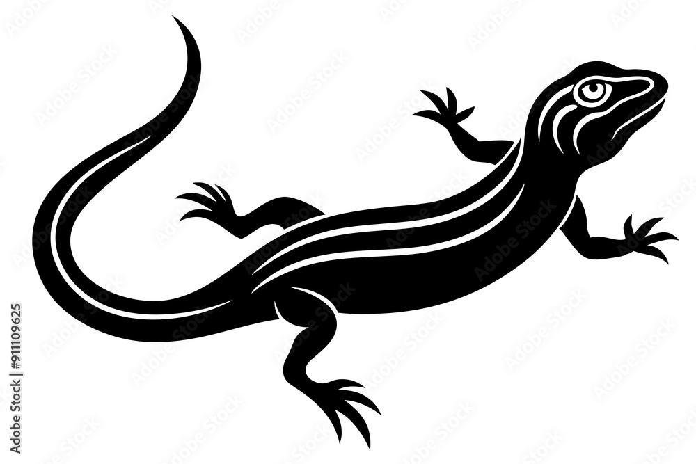 Naklejka premium lizard icon, Lizard vector silhouette illustration 