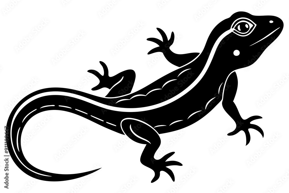 Obraz premium lizard icon, Lizard vector silhouette illustration 