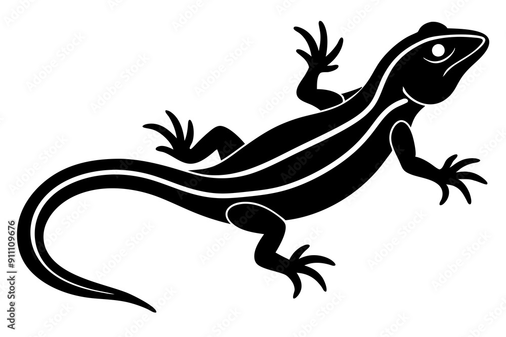 Naklejka premium lizard icon, Lizard vector silhouette illustration 