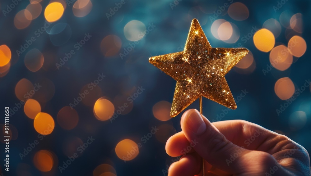 Golden Star in a Hand Golden Star in a Hand