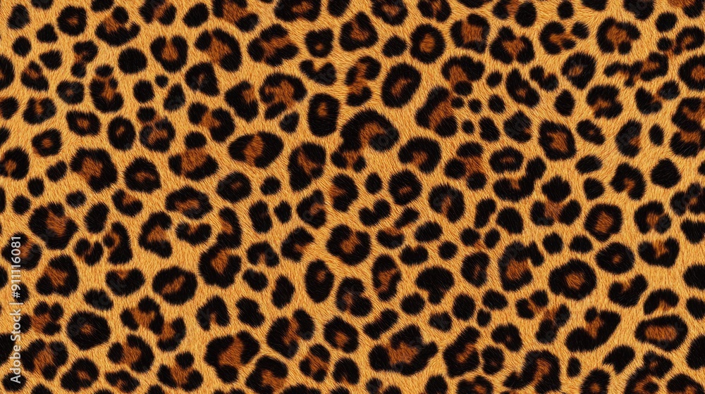 Bold Leopard Print Pattern on a Vibrant Yellow Background Bold Leopard Print Pattern on a Vibrant Yellow Background