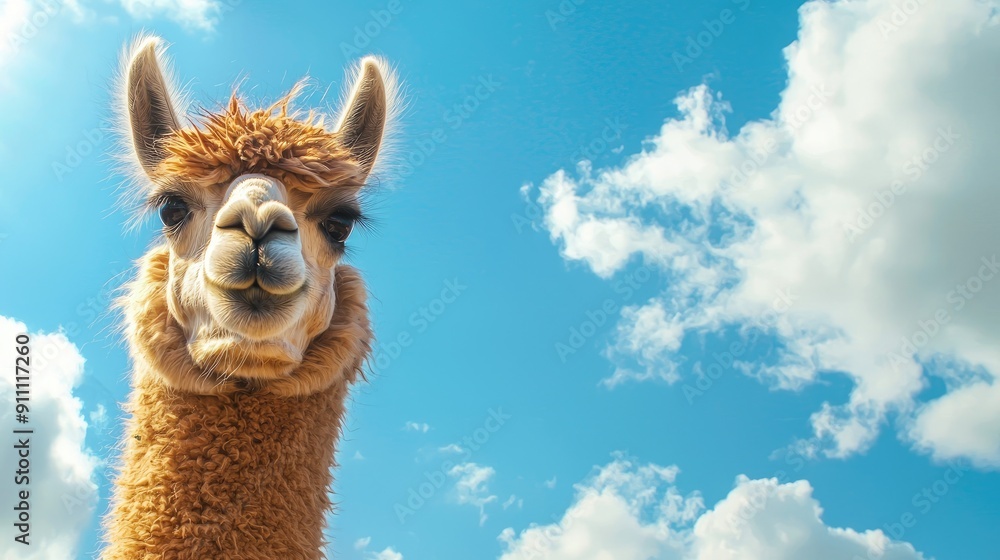 Obraz premium close up of an alpaca. Selective focus