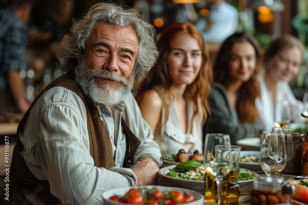 Diverse family having a meal together at home Diverse family having a meal together at home