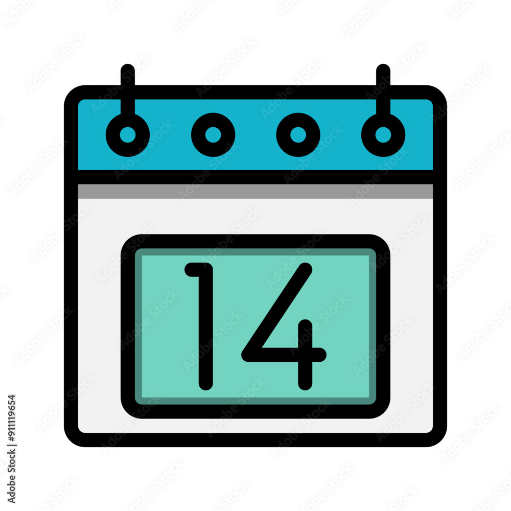 Calendar 14st date color linear icon. time, event, schedule and business symbols icons. Suitable for websites, UI, interfaces and mobile applications. Calendar 14st date color linear icon. time, event, schedule and business symbols icons. Suitable for websites, UI, interfaces and mobile applications.