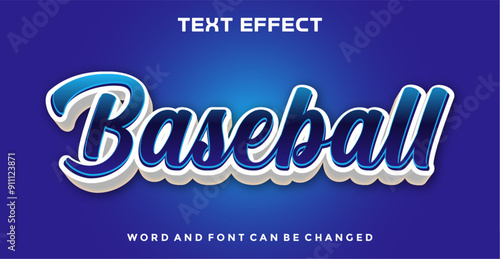 Baseball editable text effect