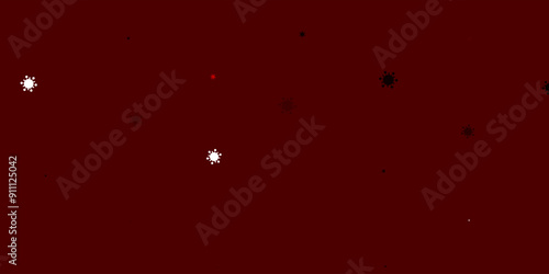 Light red, yellow vector backdrop with virus symbols.