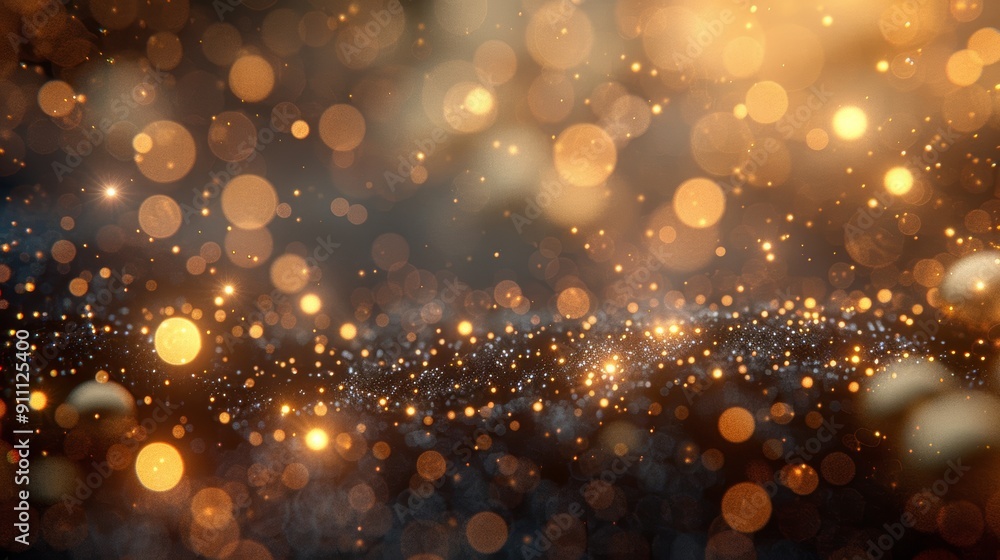 Vibrant Golden Bokeh Lights Sparkling Against A Dark Background During Night Events Vibrant Golden Bokeh Lights Sparkling Against A Dark Background During Night Events