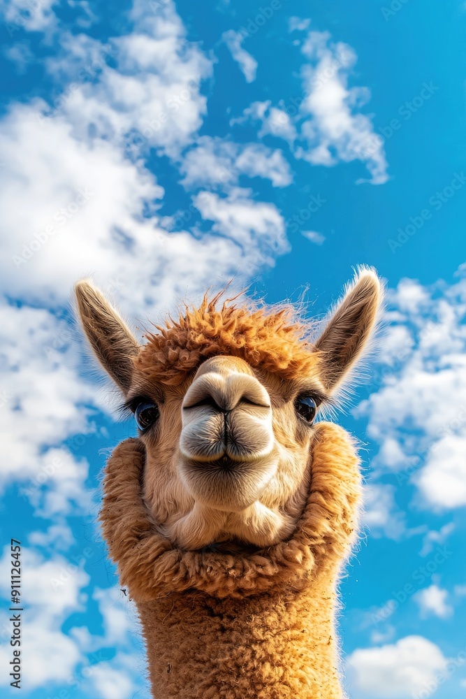 Obraz premium close up of an alpaca. Selective focus