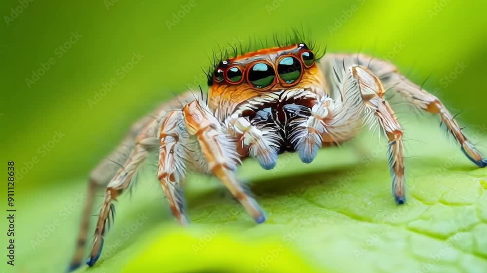 A close-up of a spider's eyes A close-up of a spider's eyes