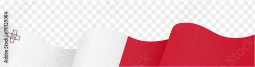 Malta flag wave isolated on png or transparent background vector illustration.