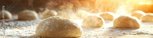 close up of the dough on the table. Selective focus