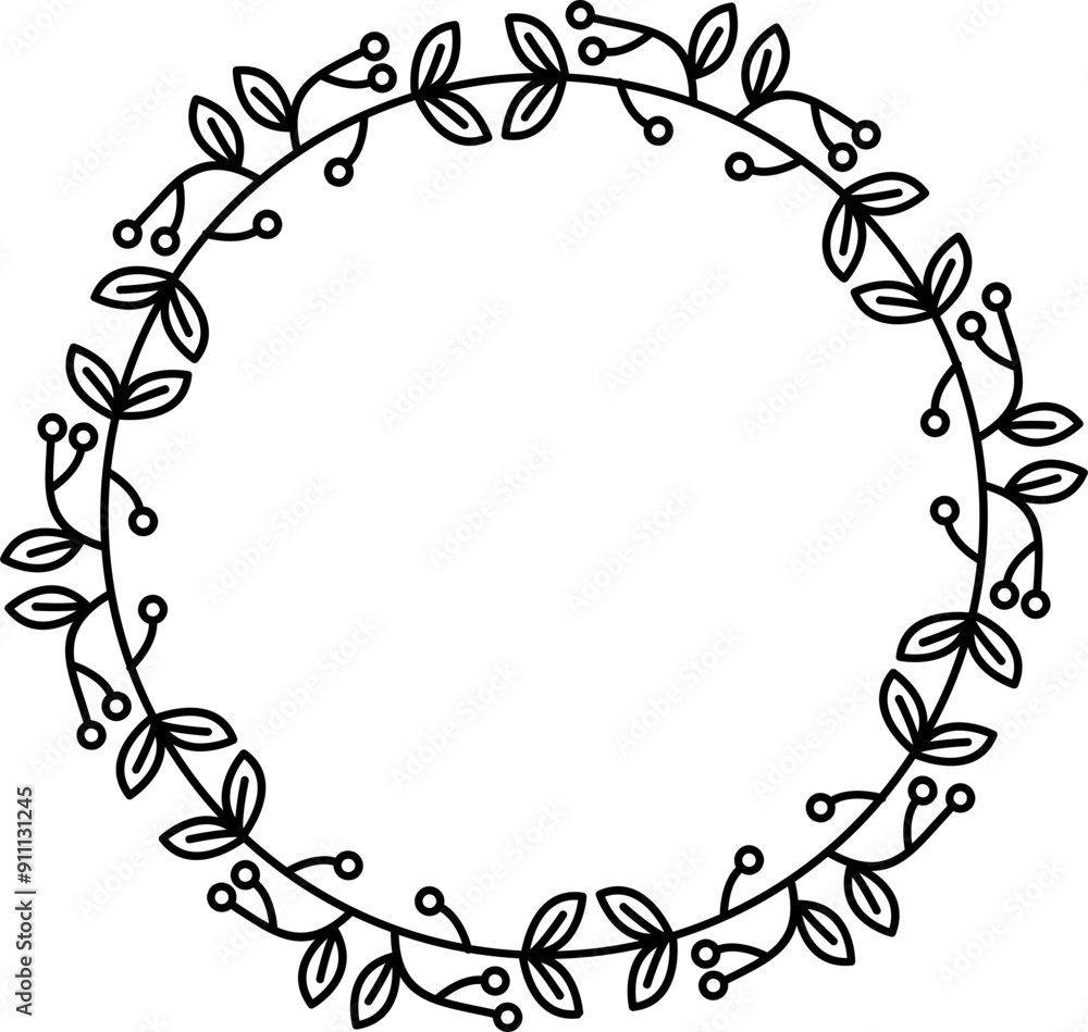 Floral Circle Frame Floral Circle Frame