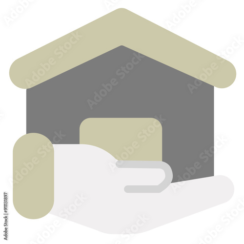 Estate Agent Icon in Flat Style