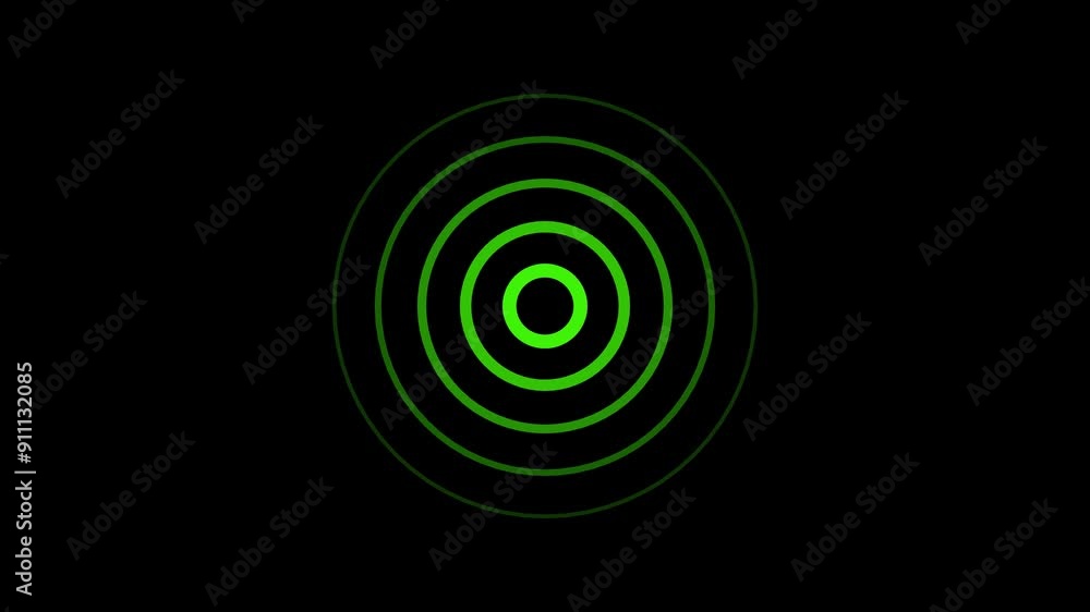 New green color neon light radio wave signal animated on black background. Digital radio waves green circle diffusion animation New green color neon light radio wave signal animated on black background. Digital radio waves green circle diffusion animation