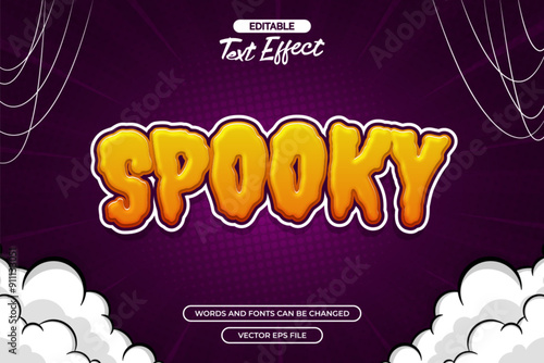 Spooky editable text effect vector