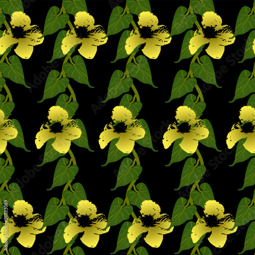 floral bail with yellow flowers repeating design pattern. sstkBackground.