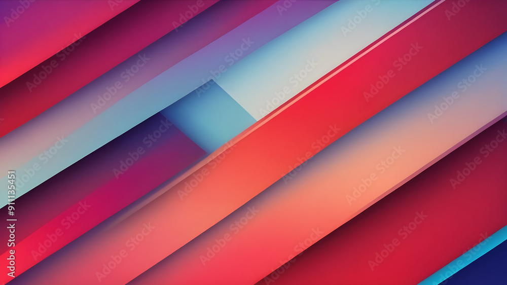 This is a vibrant abstract background featuring diagonal stripes with a gradient transition from blue to red tones. Generative AI This is a vibrant abstract background featuring diagonal stripes with a gradient transition from blue to red tones. Generative AI