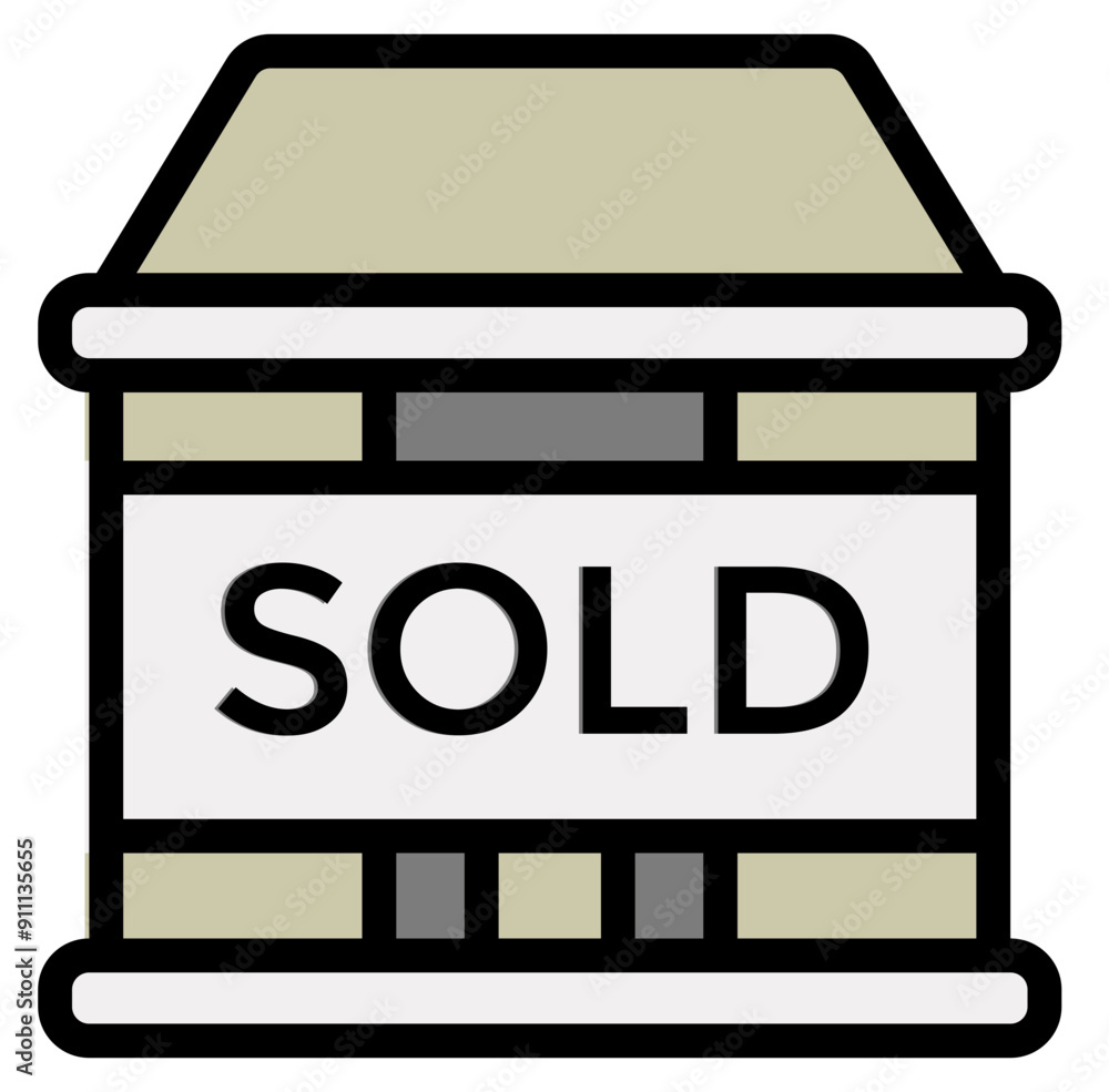 Sold Icon in Filled Line Style Sold Icon in Filled Line Style
