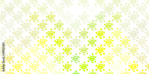Light Green, Red vector pattern with coronavirus elements.