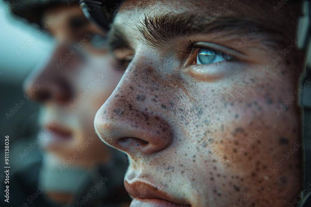 Obraz premium AI generated portrait of professional military soldier