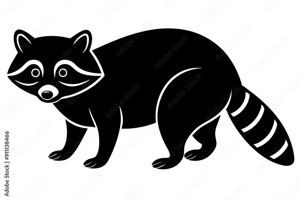 raccoon Silhouette, black raccon vector art raccoon Silhouette, black raccon vector art