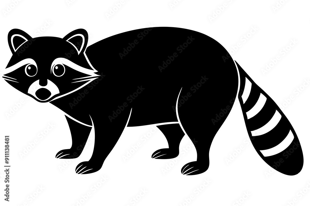 raccoon Silhouette, black raccon vector art raccoon Silhouette, black raccon vector art