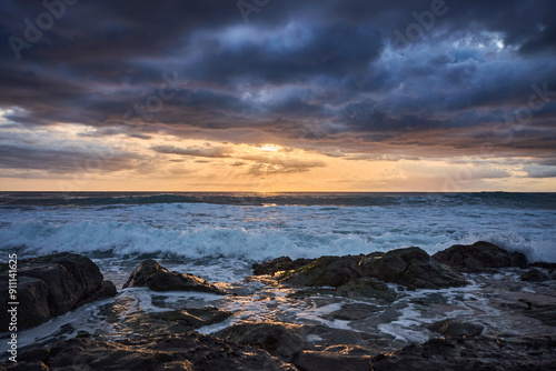 Beautiful sunset over the ocean